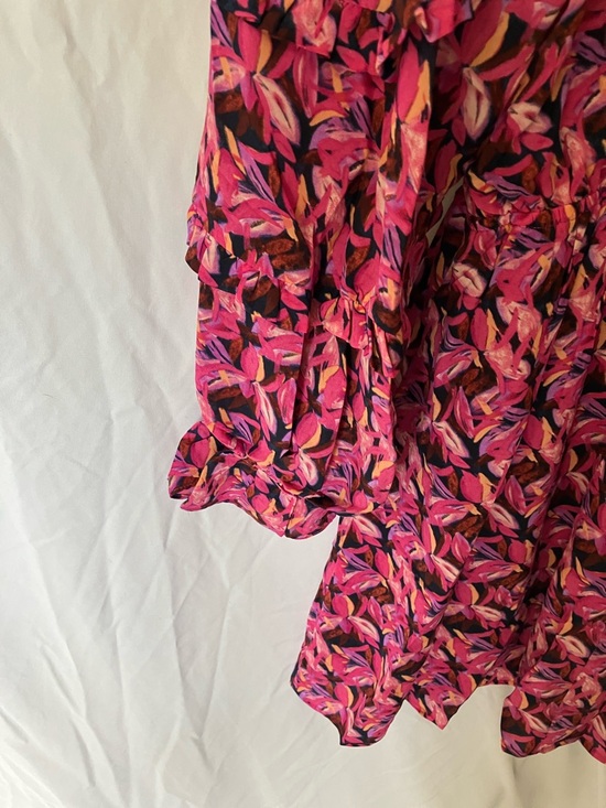 Entro: Pink Floral Long Sleeve Dress- M - Picture 15 of 16